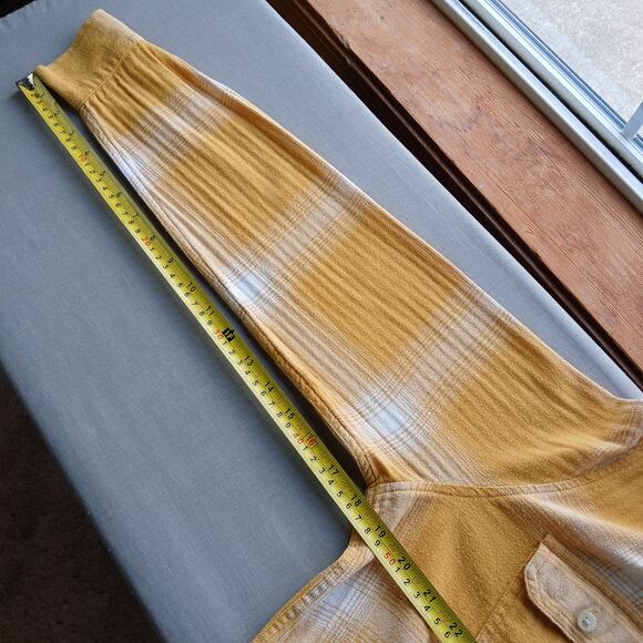 Universal Thread Cotton Yellow Plaid Button-up Shirt S yellow white long sleeve - Picture 12 of 12